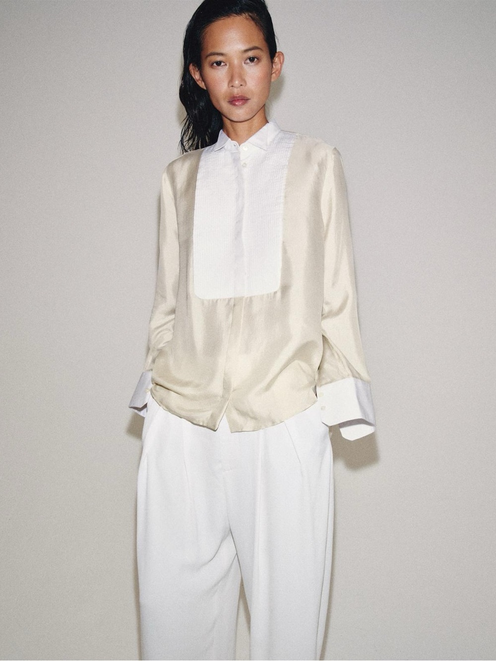 100% SILK BIB SHIRT ZW COLLECTION